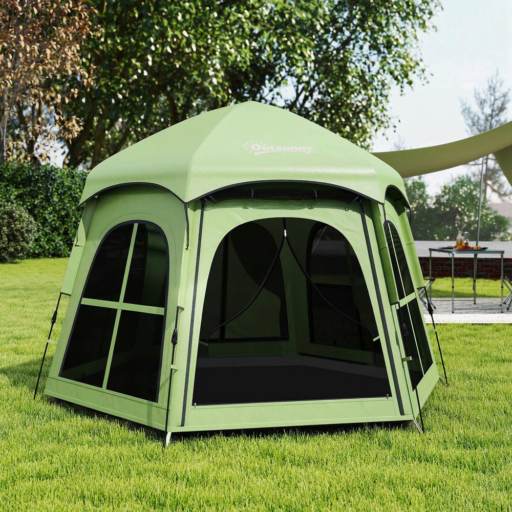 Outsunny 3-4 Person Waterproof Pop-Up Tent Green Image 3