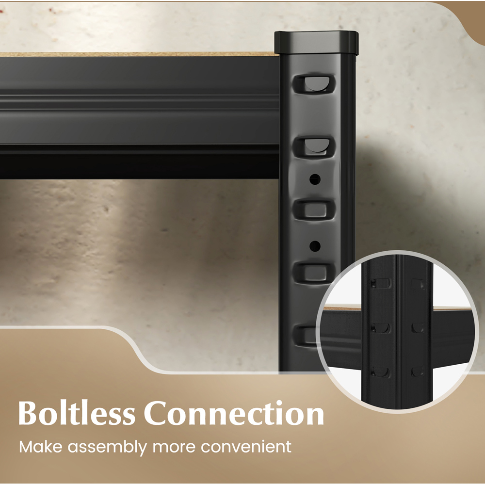 Costway Black 5 Tier Metal Anti Tipping Shelving Unit Image 6