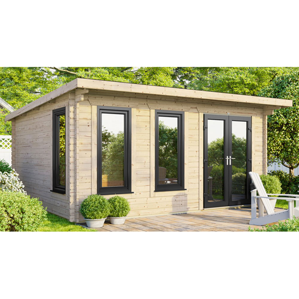 Power Sheds 16 x 12ft Right Double Door Pent Log Cabin Image 3
