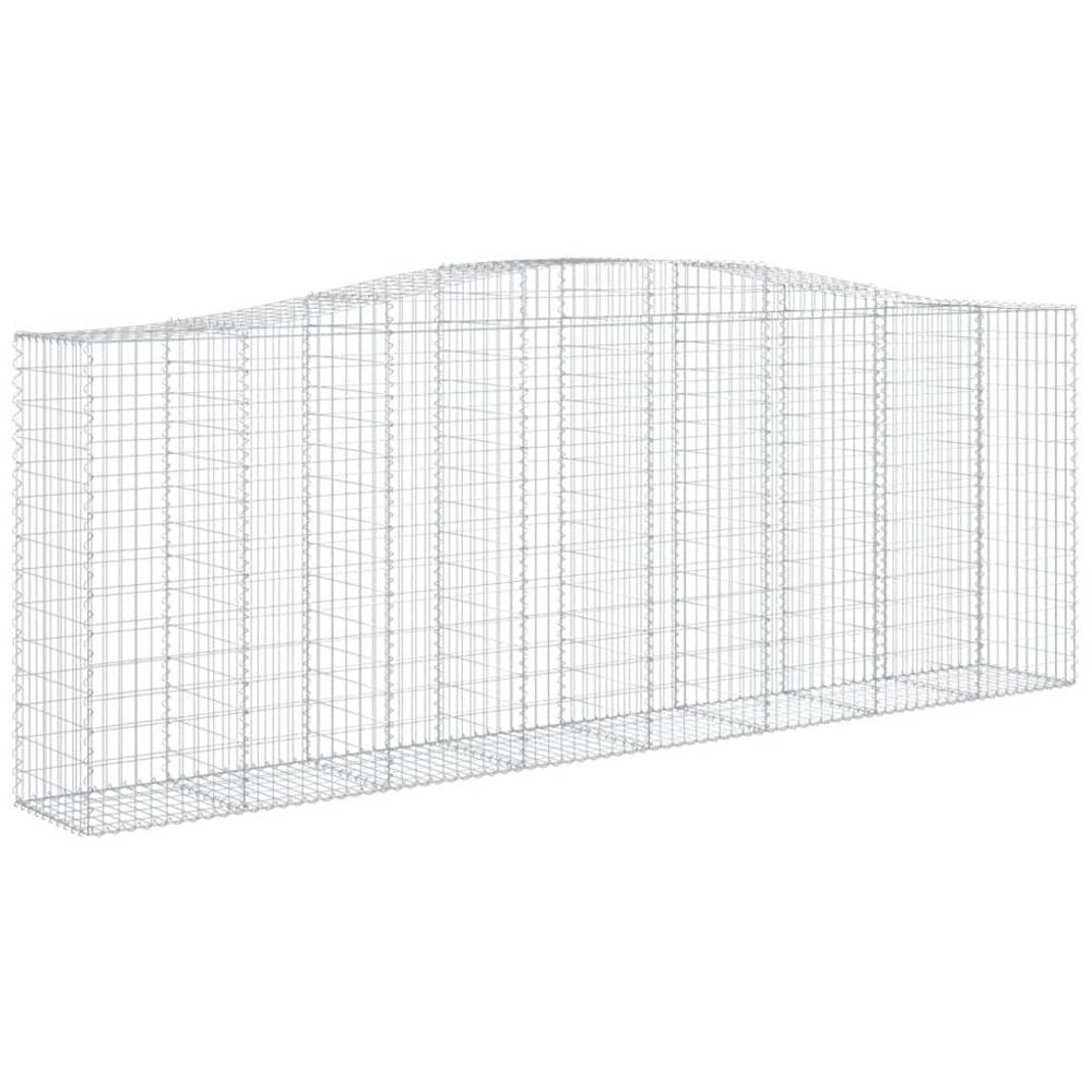 vidaXL Silver Galvanised Iron Gabion Basket 400 x 50 x 140/160cm 9 Pack Image 1