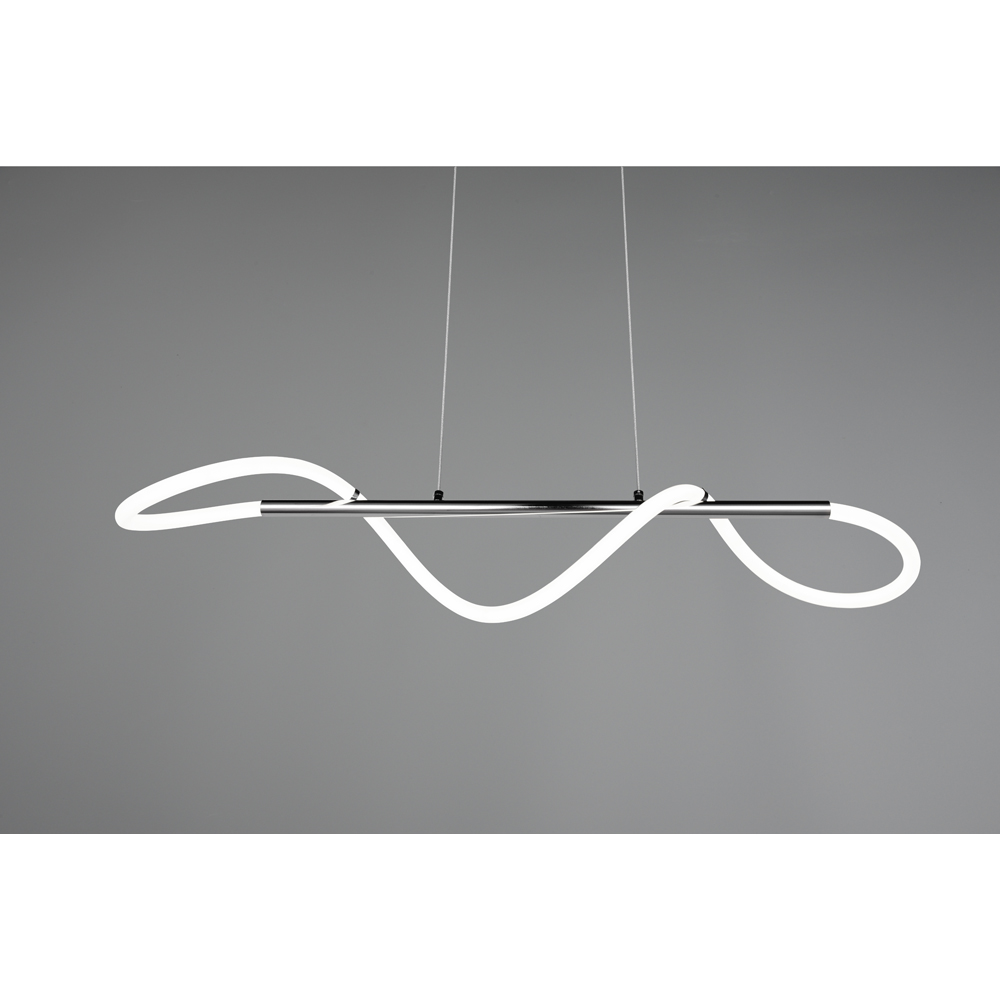 TRIO Argos Chrome and White LED Pendant Light Image 5