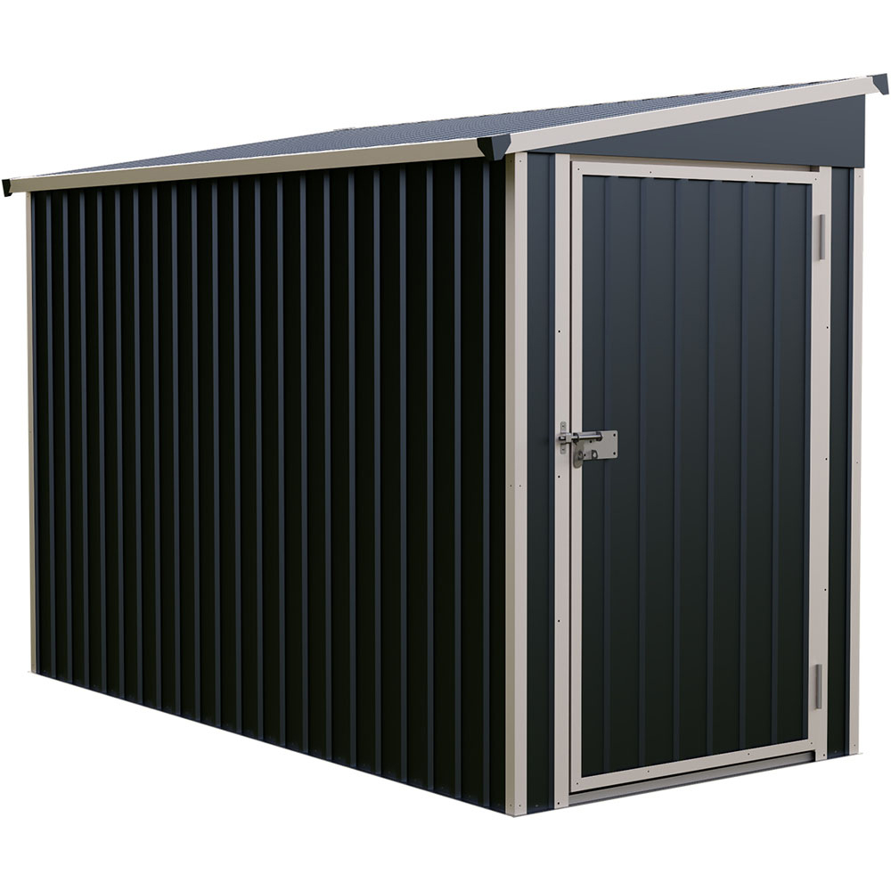 Living and Home 8 x 4ft Black Metal Pent Roof Garden Storage Shed Image 3