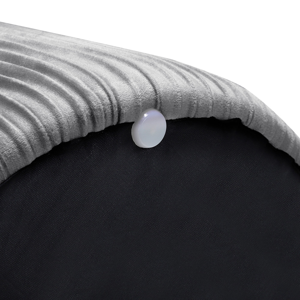 Living and Home Grey Round Pleated Storage Ottoman Image 5