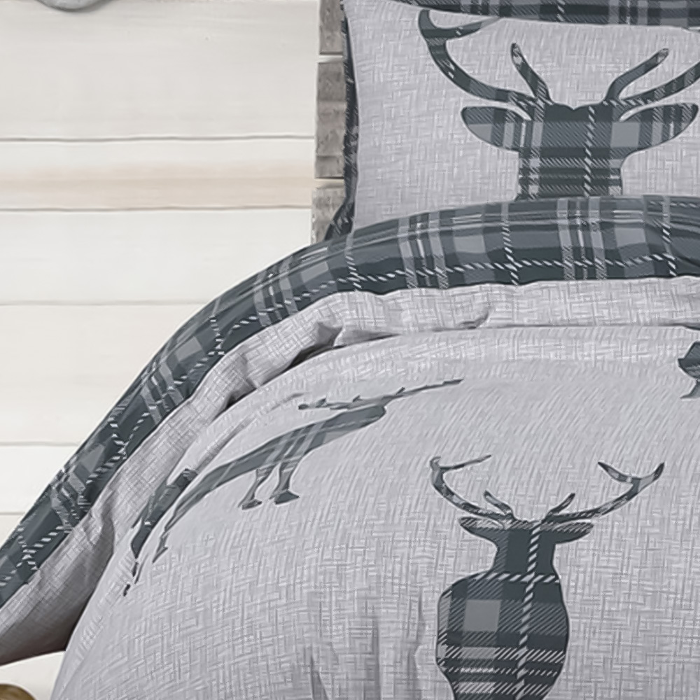 Velosso Single Grey Stag Reversible Duvet Set Image 2