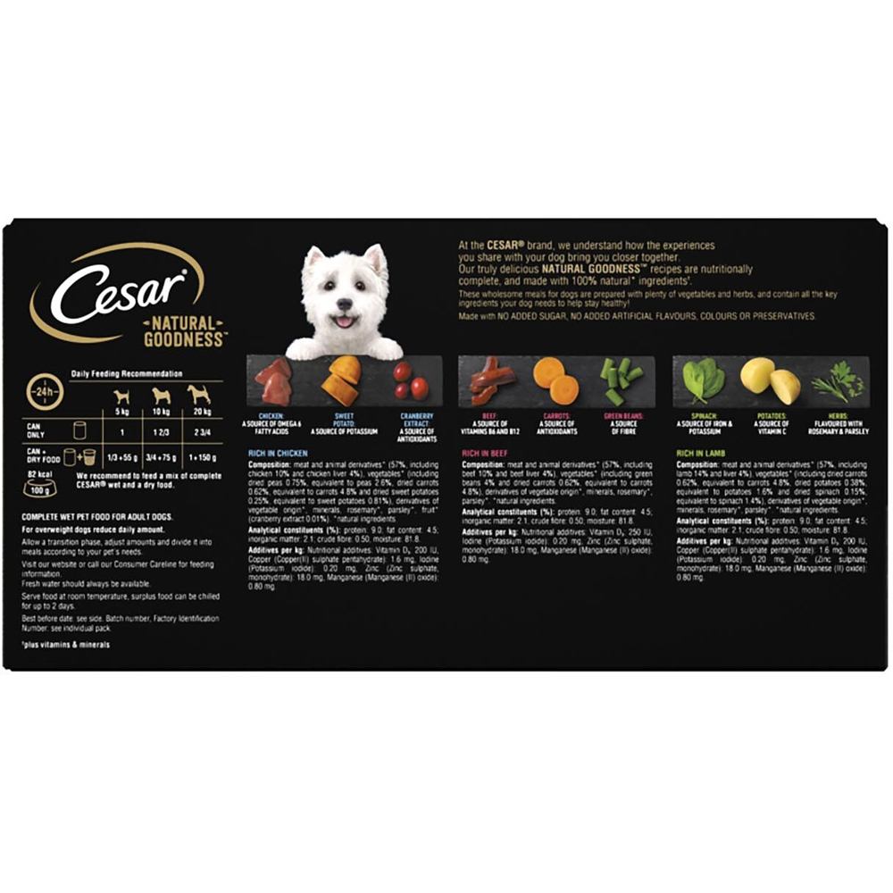 Cesar Natural Goodness Tins Mixed In Loaf Adult Wet Dog Food 400g 6 Pack Image 2