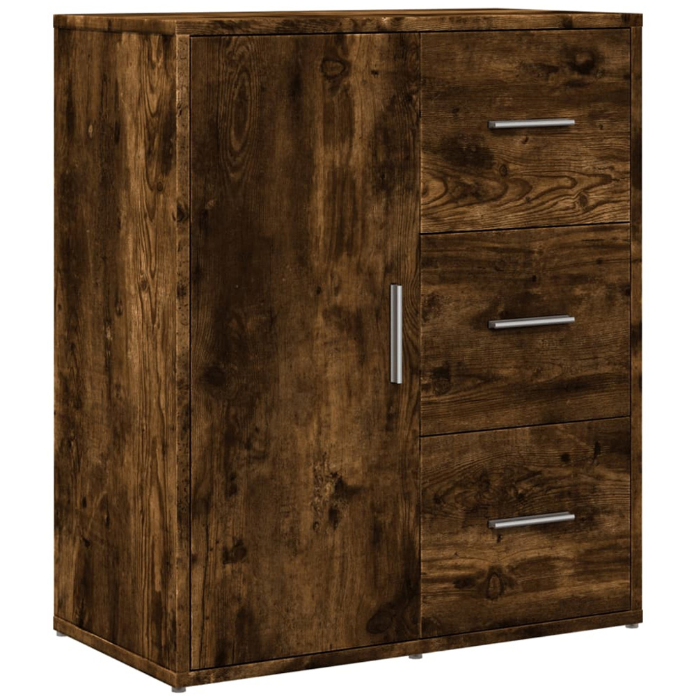 vidaXL 2 Door 6 Drawer Smoked Oak Sideboard Image 4