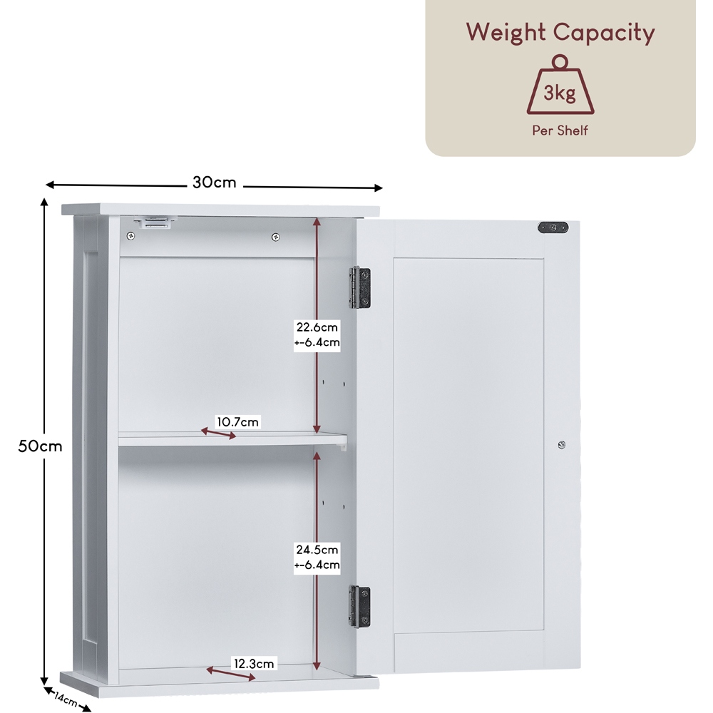 BATH VIDA Priano White 1 Door Bathroom Cabinet Image 9