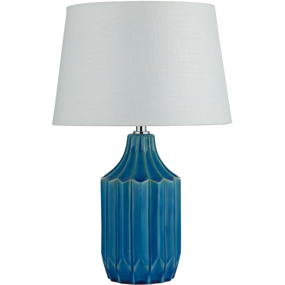 Lighting Collection Blue Ceramic Table Lamp Image 1
