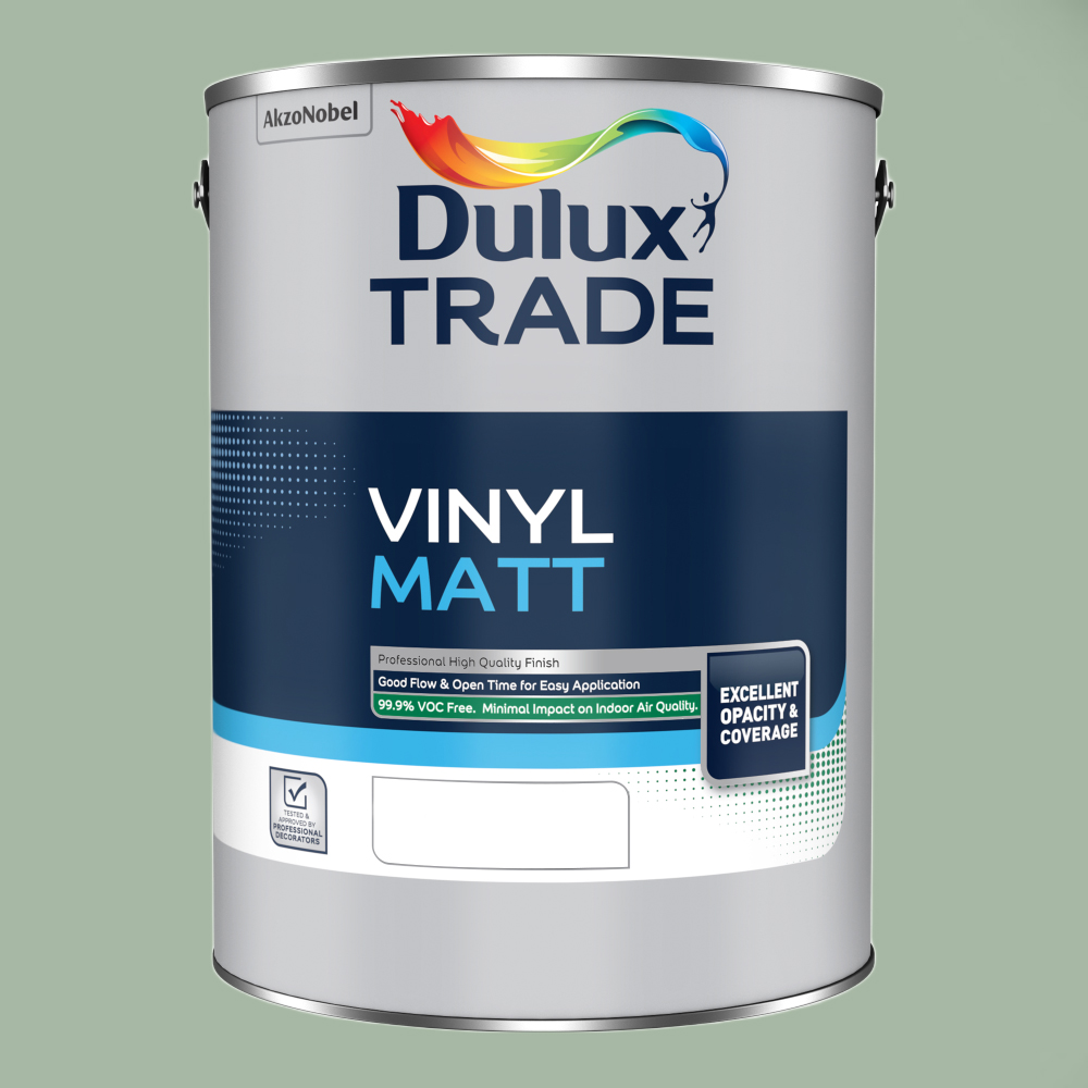 Dulux Trade Dewy Lawn Walls and Ceilings Vinyl Matt Paint 5L Image 2