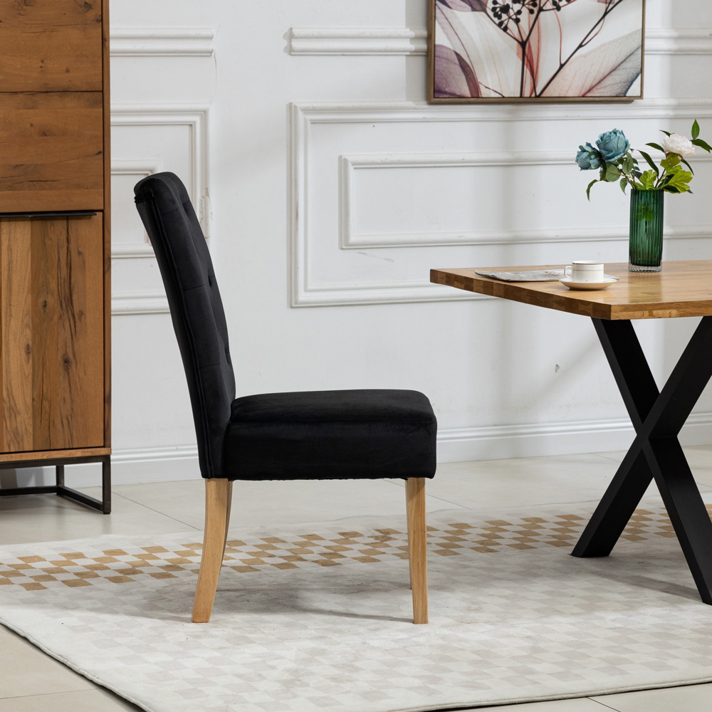 Artemis Home Pienza Set of 2 Black Velvet Dining Chairs Image 4