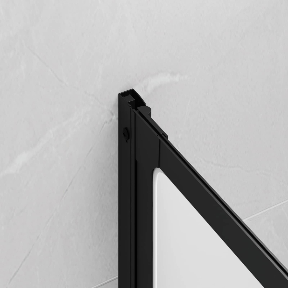 vidaXL Black Bathroom Screen 117 x 2 x 120cm Image 4