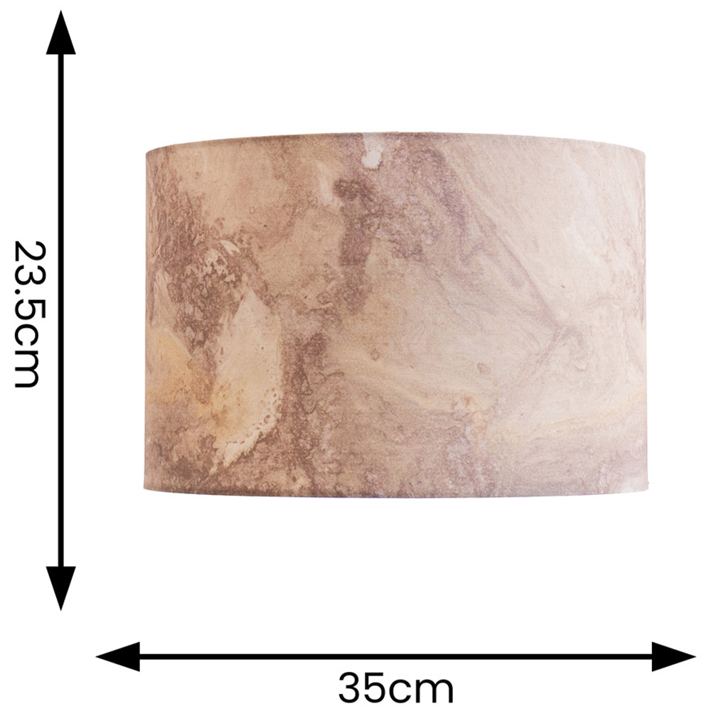 ValueLights Leanne Marble Effect Fabric Drum Easy Fit Ceiling Pendant Lamp Shade Image 5