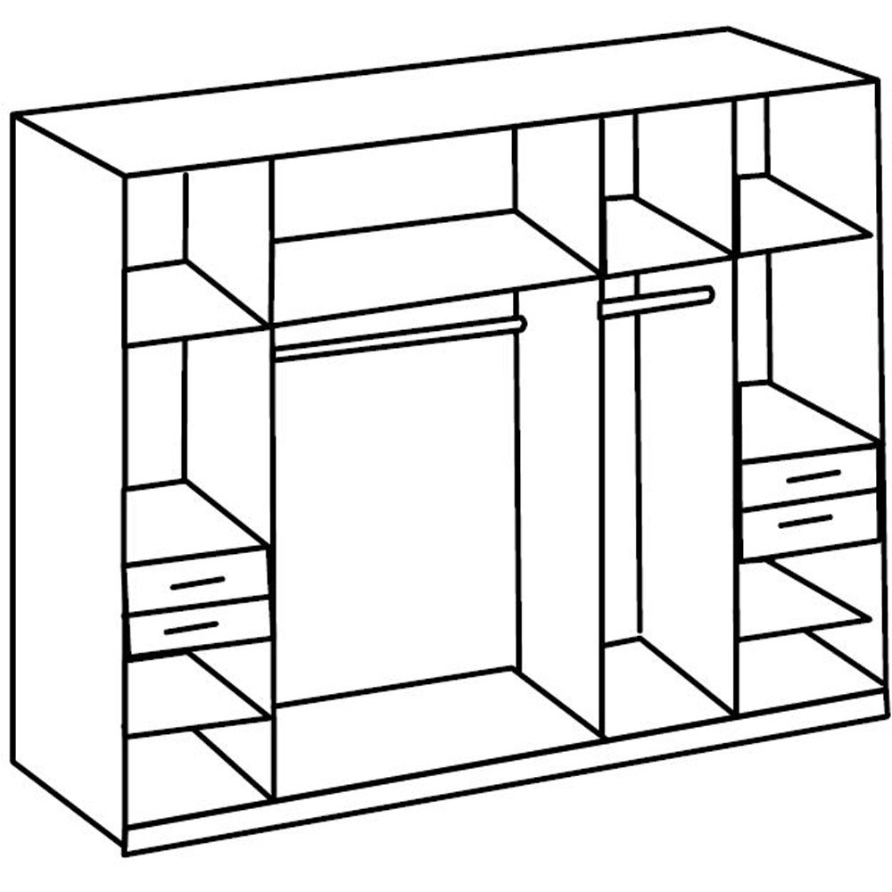 TJ'S New York 7 Door 4 Drawer Graphite Wardrobe with Mirror Image 5