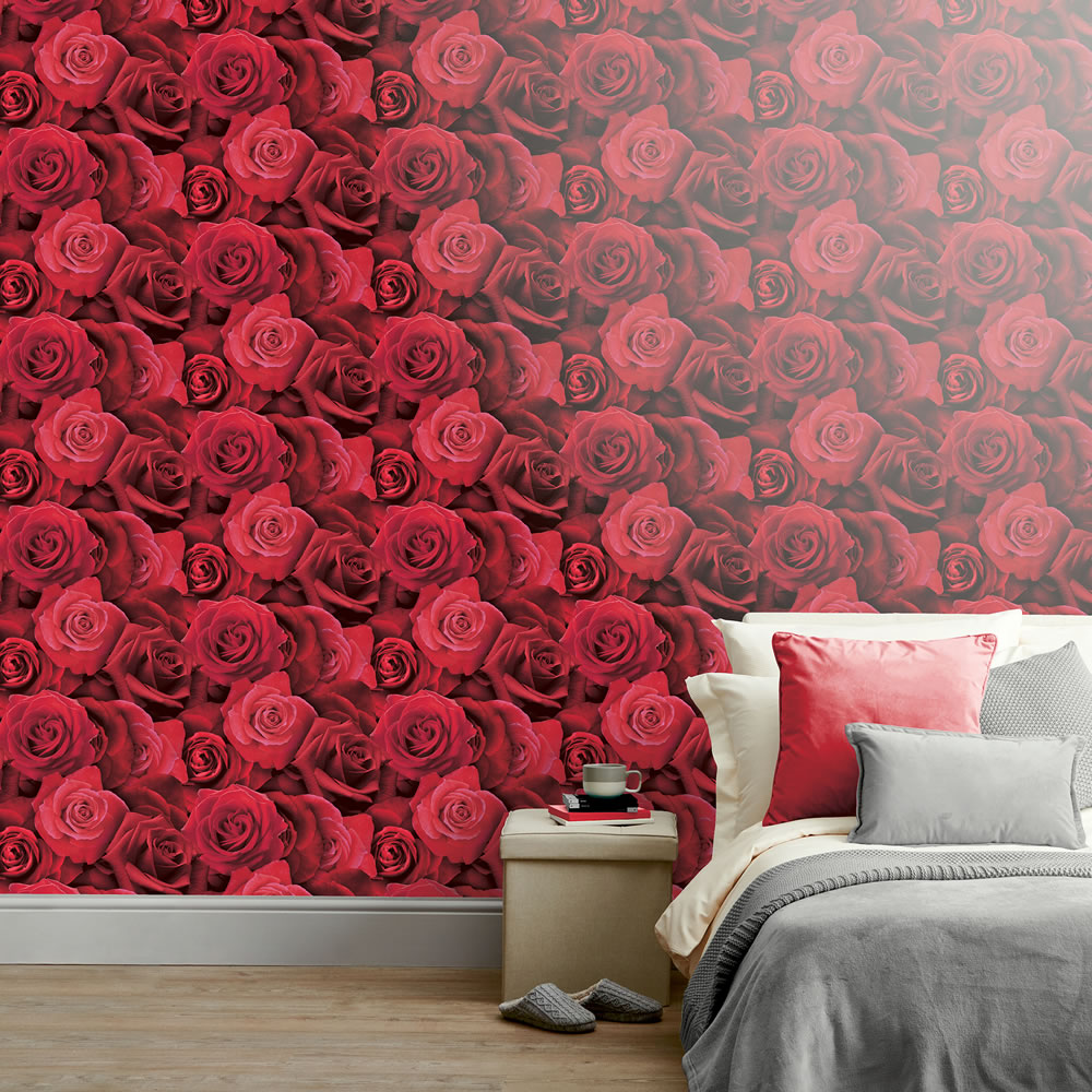 Arthouse Austin Rose Red Wallpaper Image 2