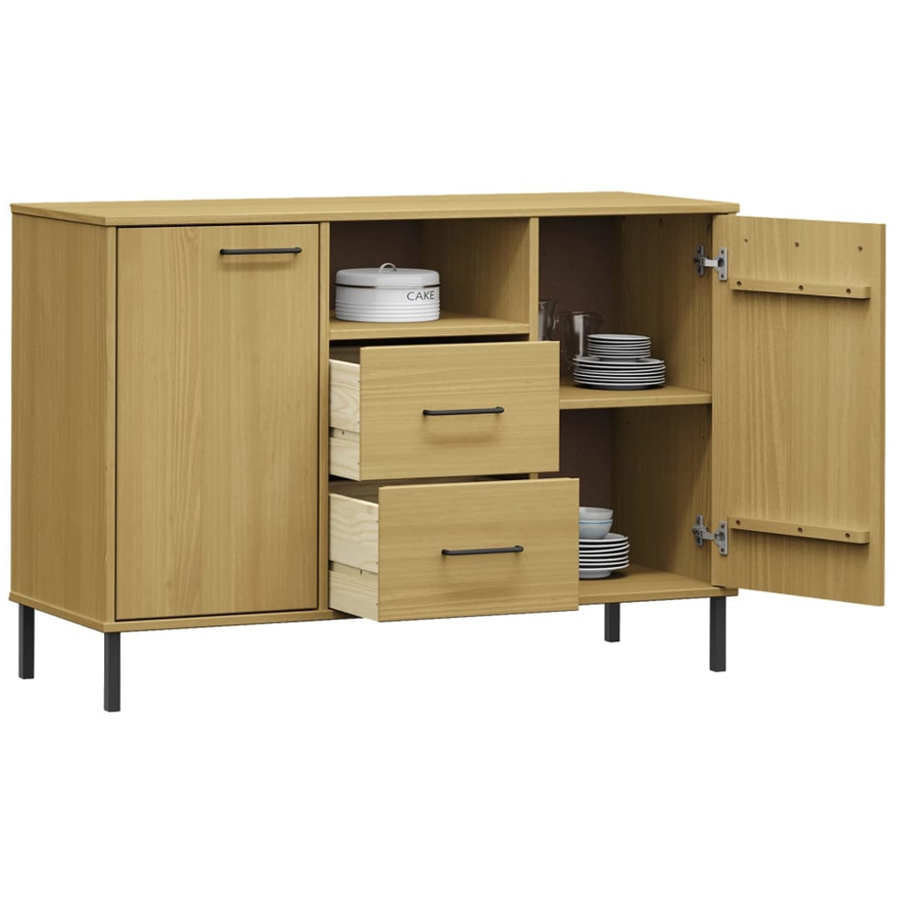 vidaXL Oslo 2 Door 2 Drawer Sideboard with Metal Legs Image 3