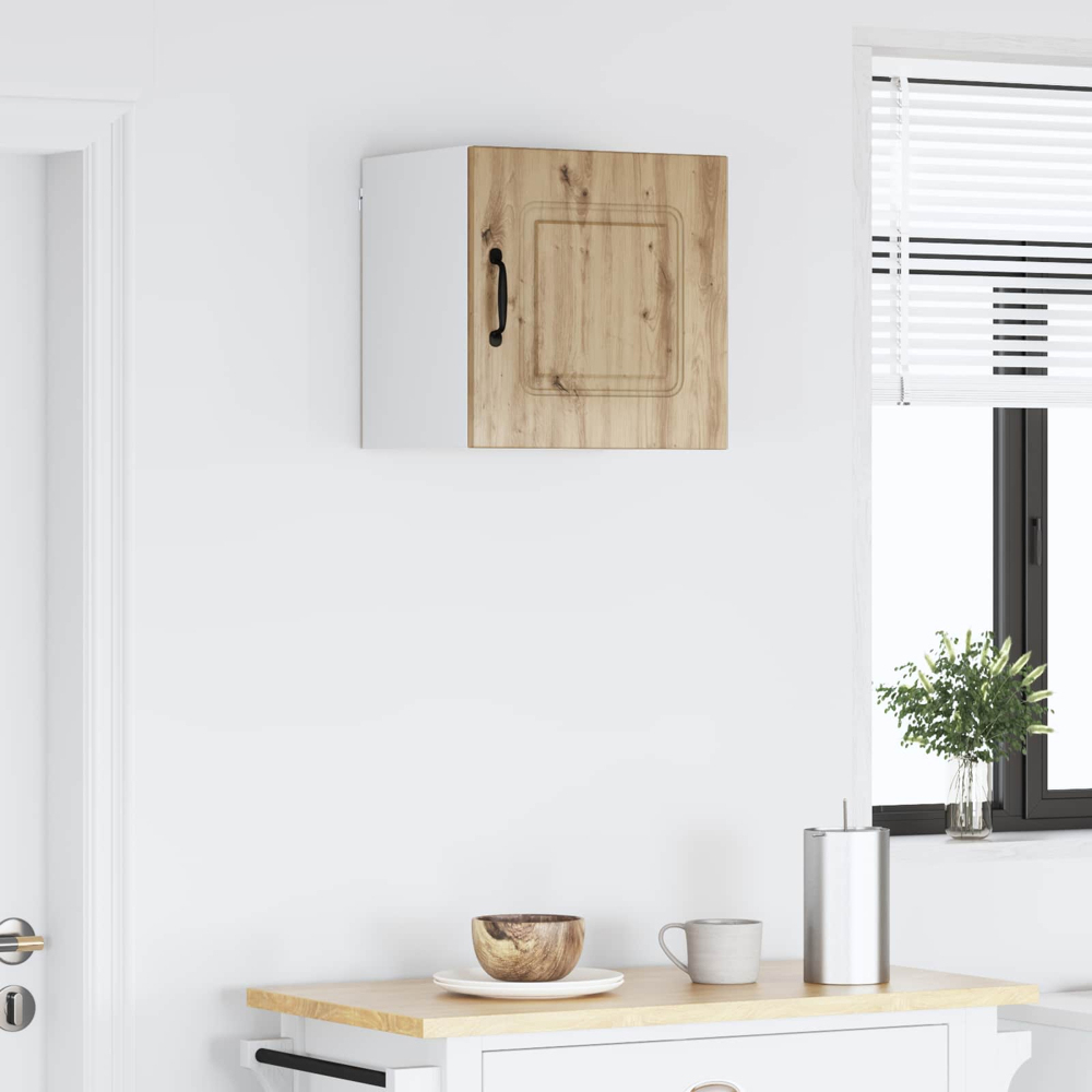 vidaXL Kalmar Single Door Artisan Oak Wall Mounted Square Kitchen Cabinet Image 9