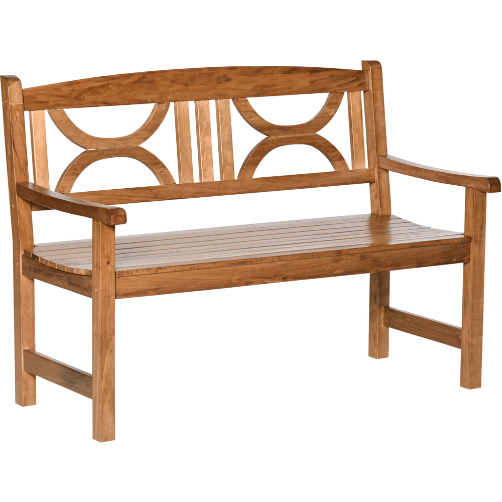 Outsunny 2 Seater Natural Wooden Loveseat Bench Image 2