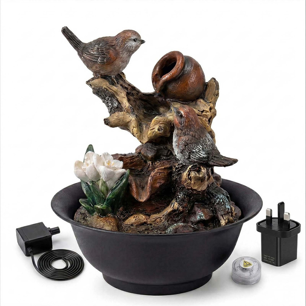 Spector Black Resin Indoor Water Fountain with LED Light Image 3