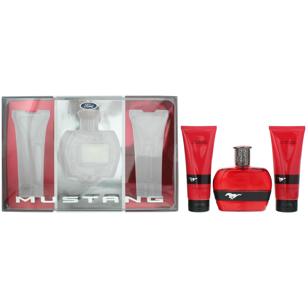 Mustang Red Eau de Toilette 100ml 3 Piece Gift Set Image