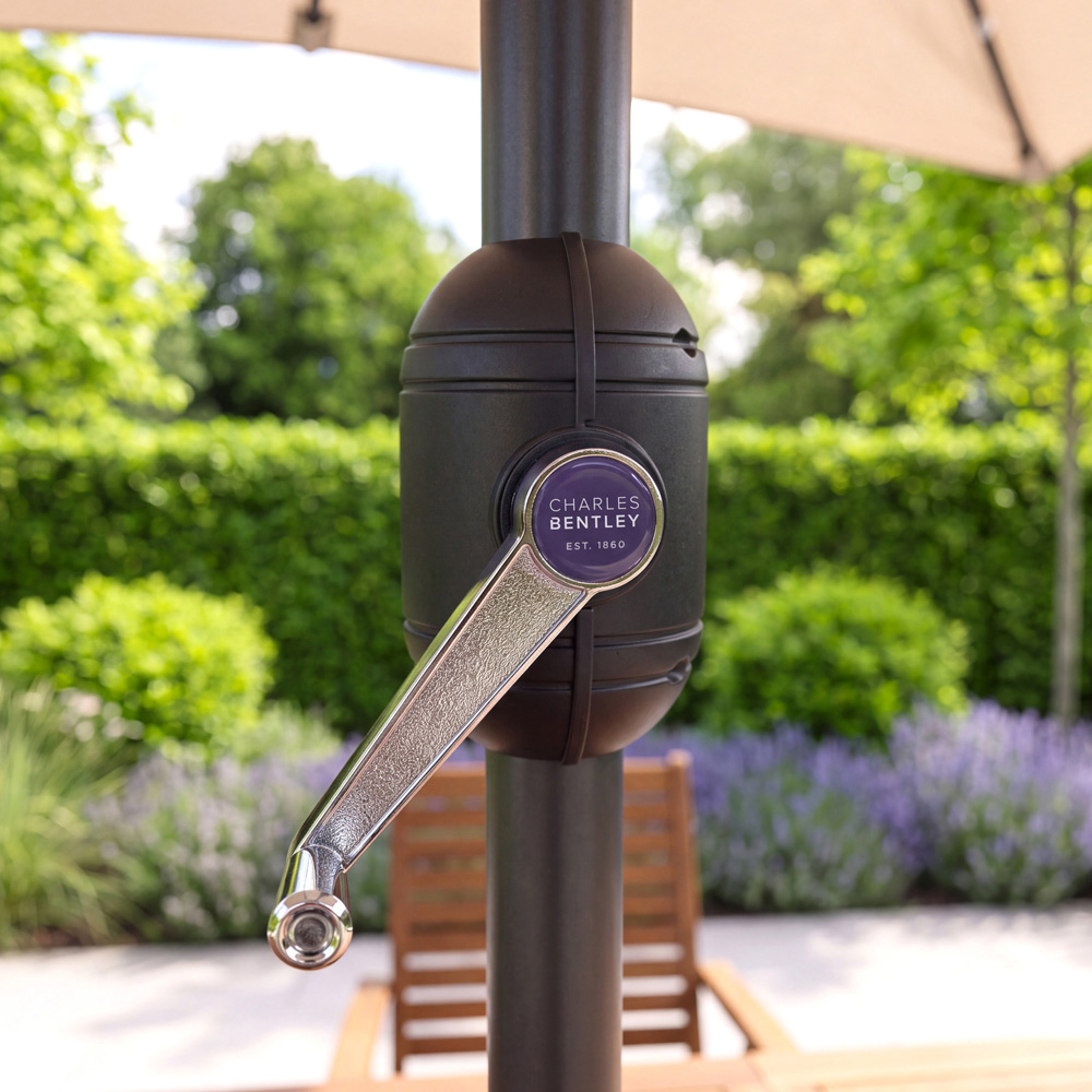 Charles Bentley Beige Rectangle Crank Parasol 3m Image 4