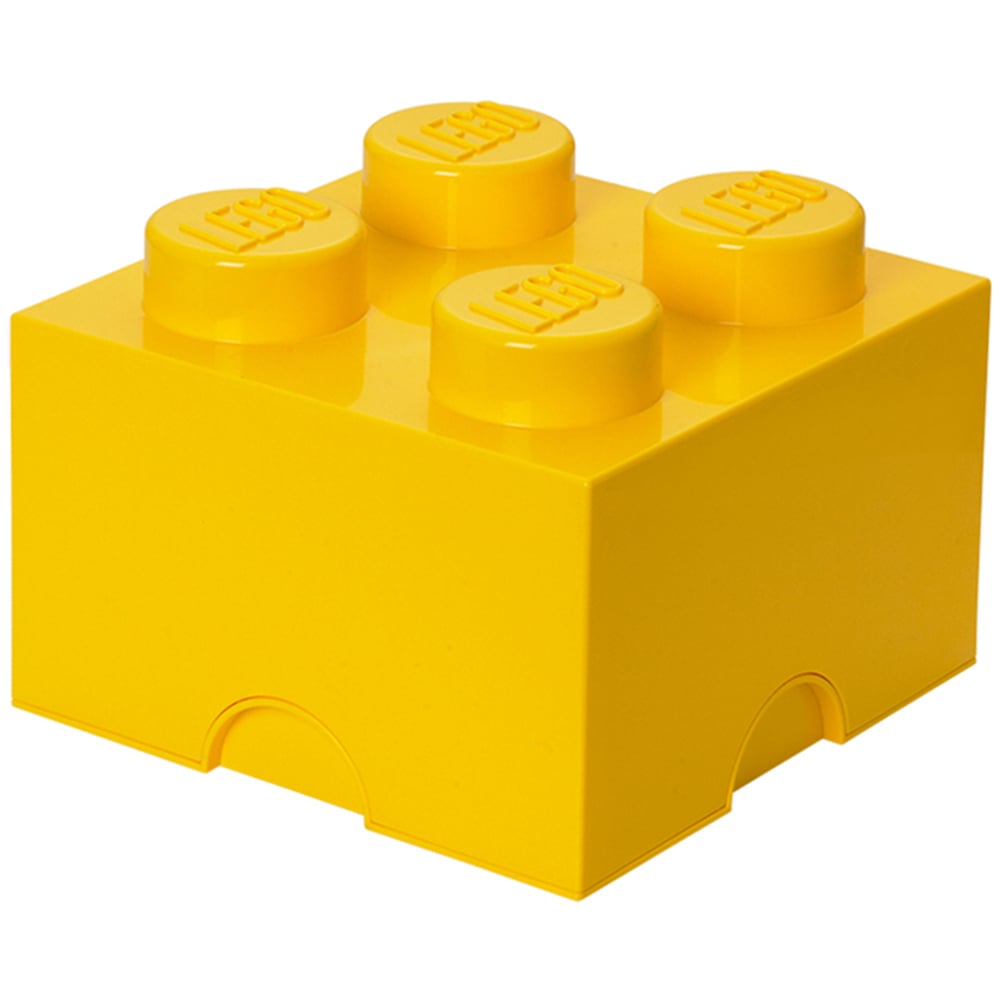 LEGO 4 Knobs Yellow Storage Brick Image 2