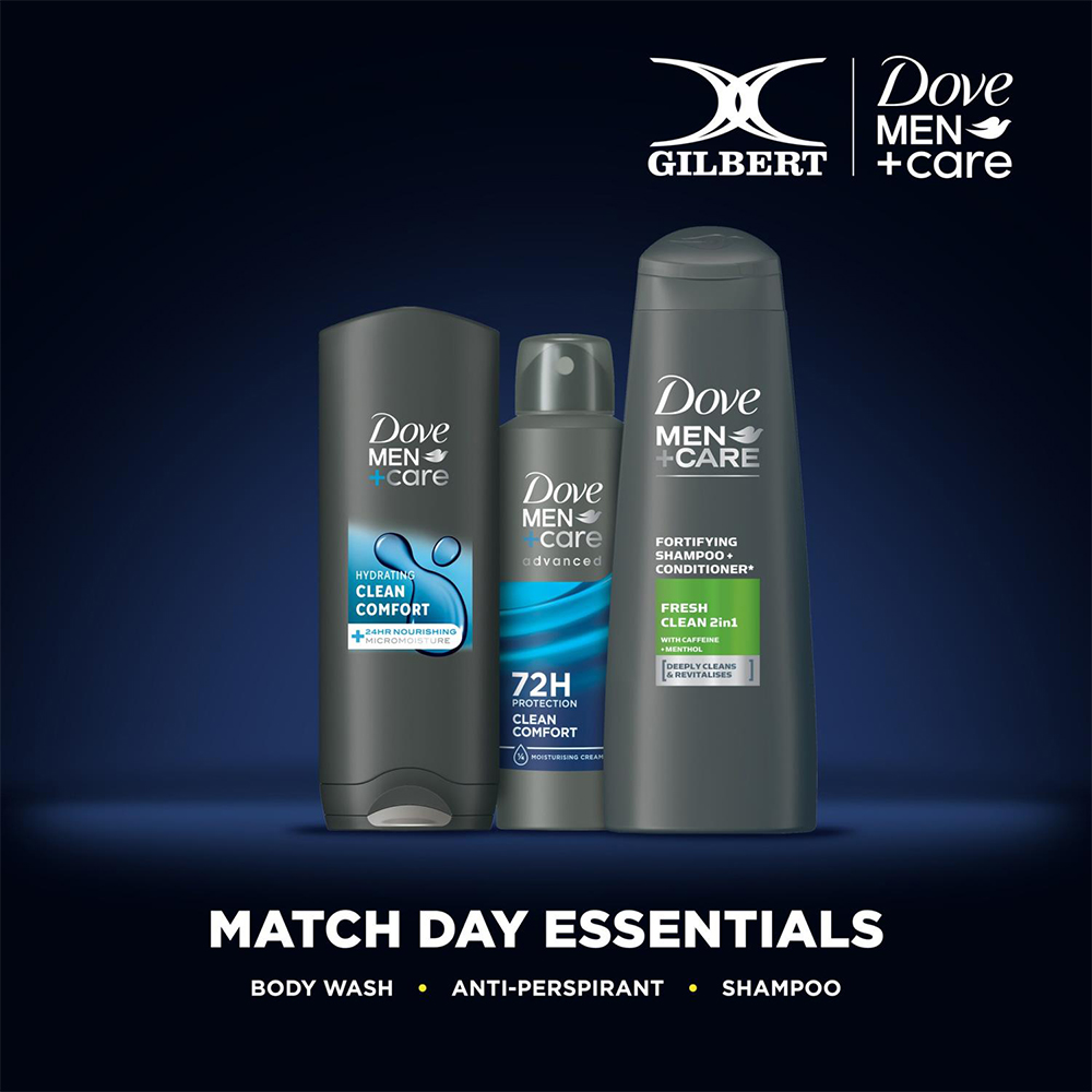 Dove Men+Care x Gilbert Rugby Ball Edition Washbag 3 Piece Gift Set 4 Pack Image 3