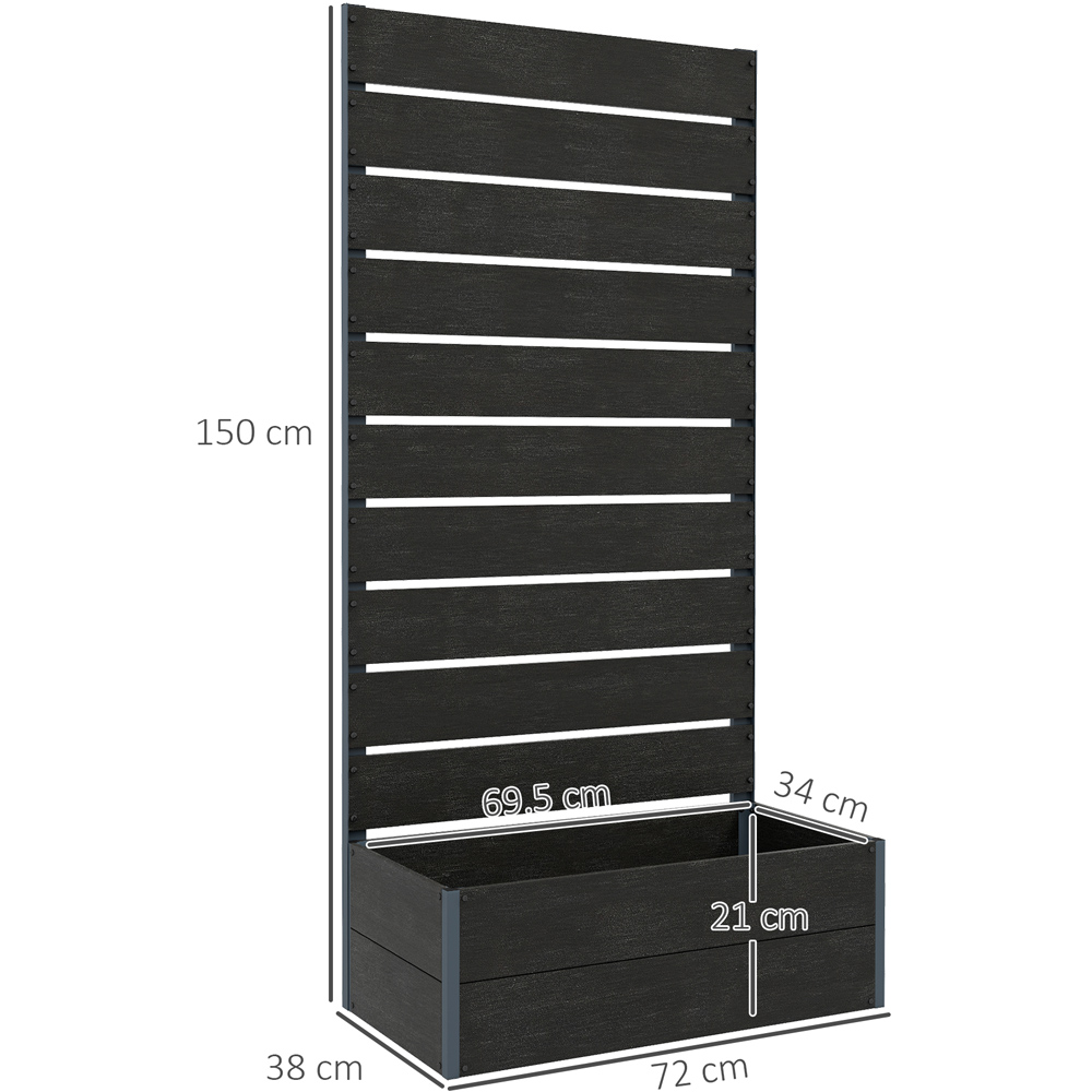 Outsunny Black Raised Garden Bed Planter Box with Trellis and Drainage Hole 1.2 x 2.3ft Image 7