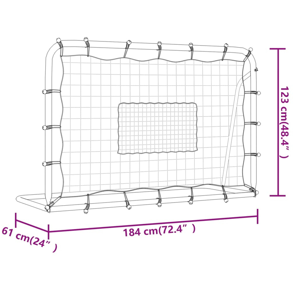 vidaXL White Football Rebounder Net 4x 6ft Image 6