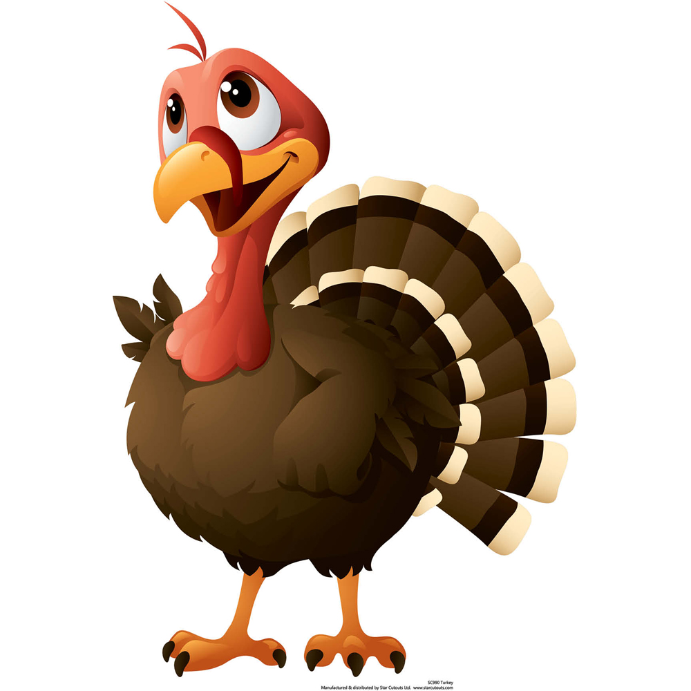 Star Cutouts Christmas Turkey Cardboard Cutout 2.11ft Image 1