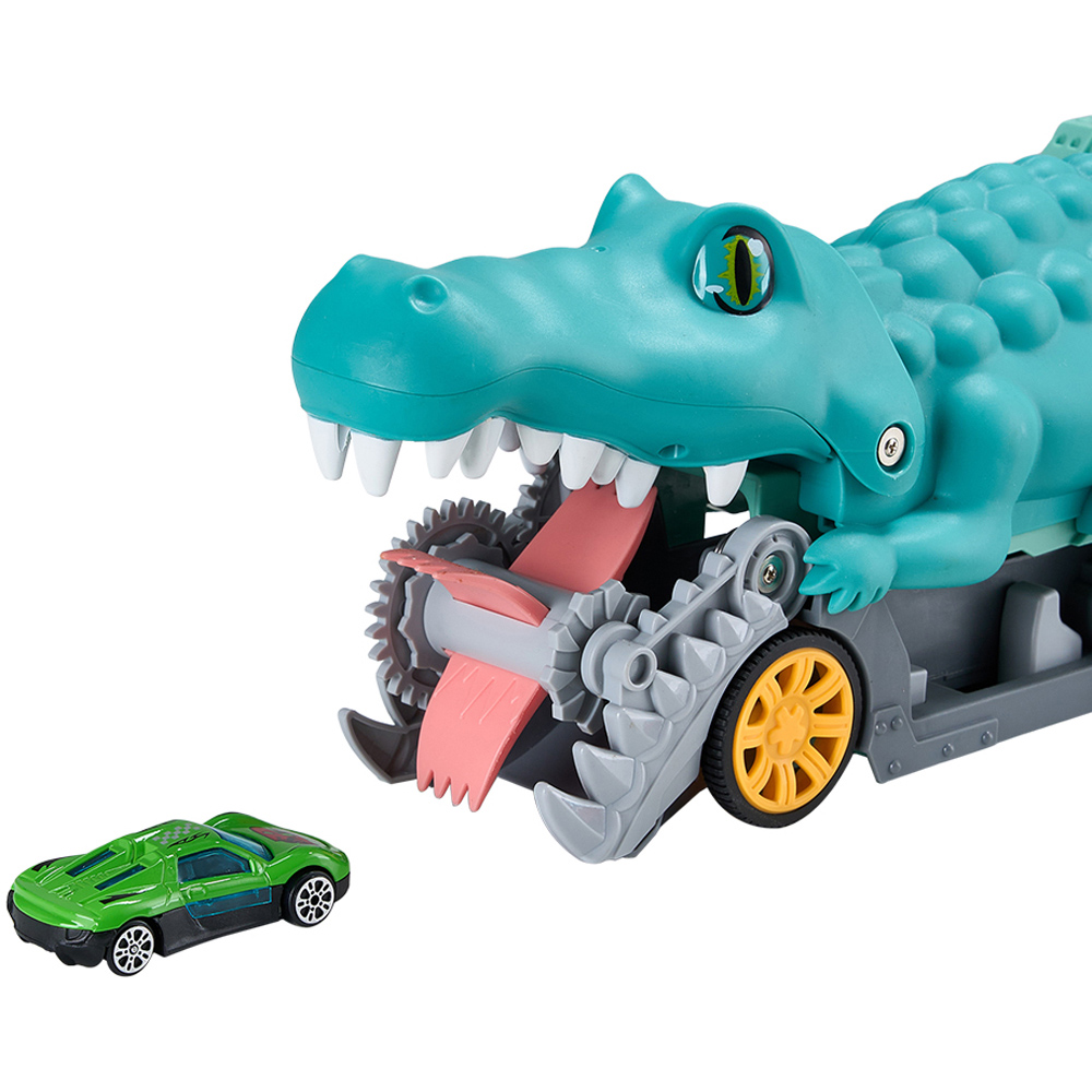 H&O Direct Crocodile Swallowing Ejection Truck Toy with Folding Track and Cars Image 2