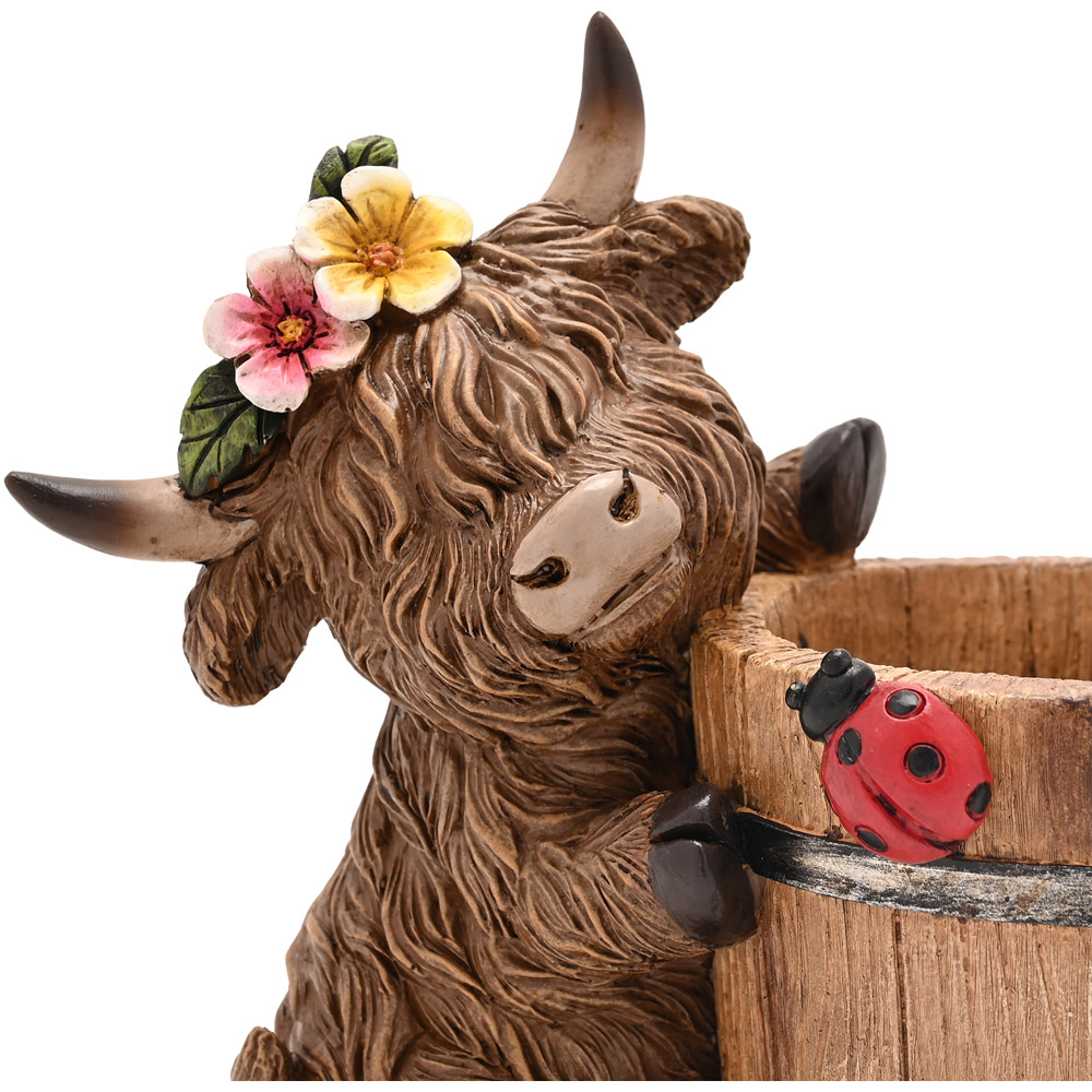 Country Living Highland Cow Planter Image 5