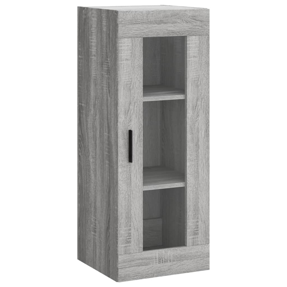vidaXL Single Glass Door 3 Shelf Grey Sonoma Highboard Image 5