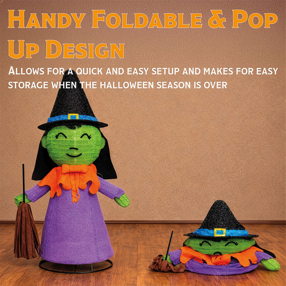 FXLab Large Foldable Witch Outdoor Halloween Decoration 85 x 47 x 132cm Image 6