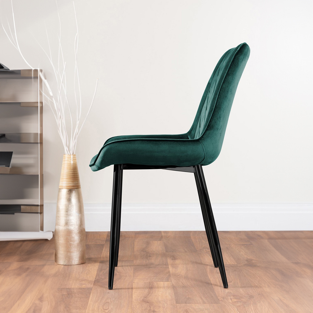 Furniturebox Arona Cesano 6 Seater Round Dining Set Green and Chrome Image 3