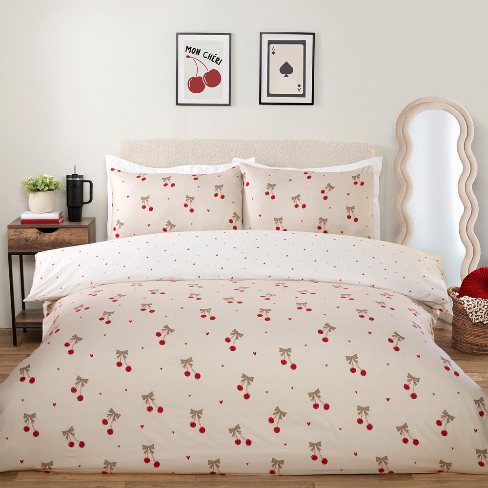 Cherries Duvet Set Natural King Image 1