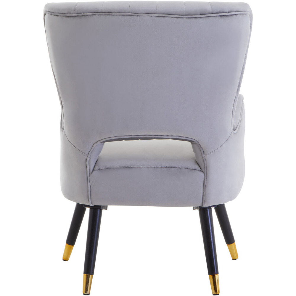 Premier Housewares Loretta Grey Velvet Cut Out Back Chair Image 4