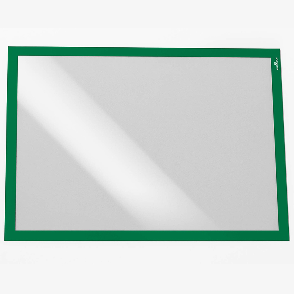 Durable DURAFRAME A3 Green Self Adhesive Magnetic Signage Frame 2 Pack Image 2