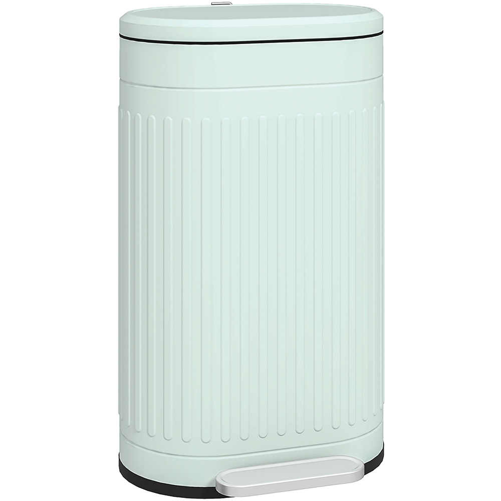 HOMCOM Light Green Metal Pedal Bin with Soft Close Lid 30L Image 1