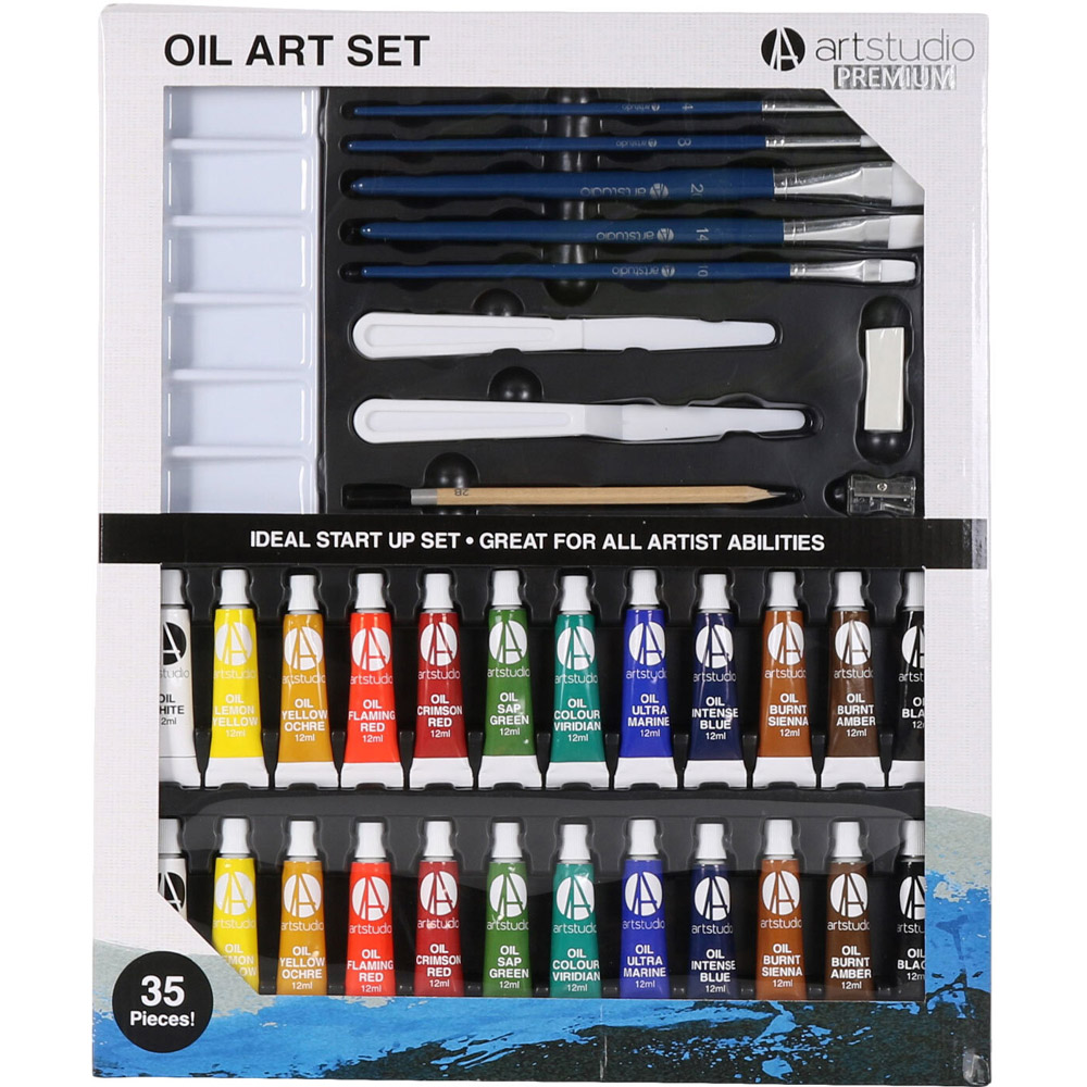 Art Studio Premium Oil Art Set with 35 Pieces Image