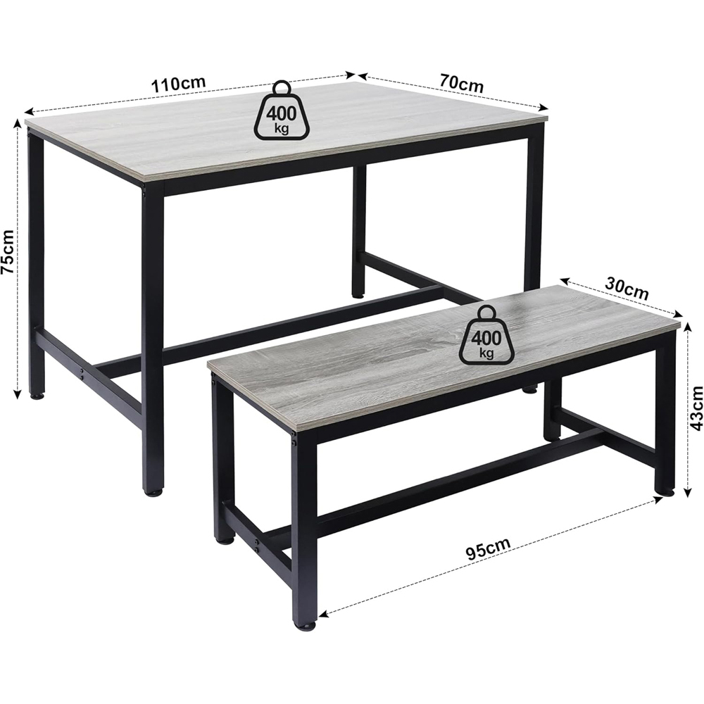 Alivio 4 Seater Dining Bench Set Image 9