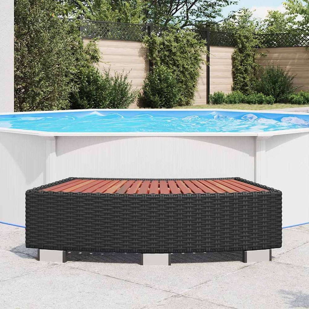 Walplus Large Black PE Rattan Rectangular Spa Step Image 6