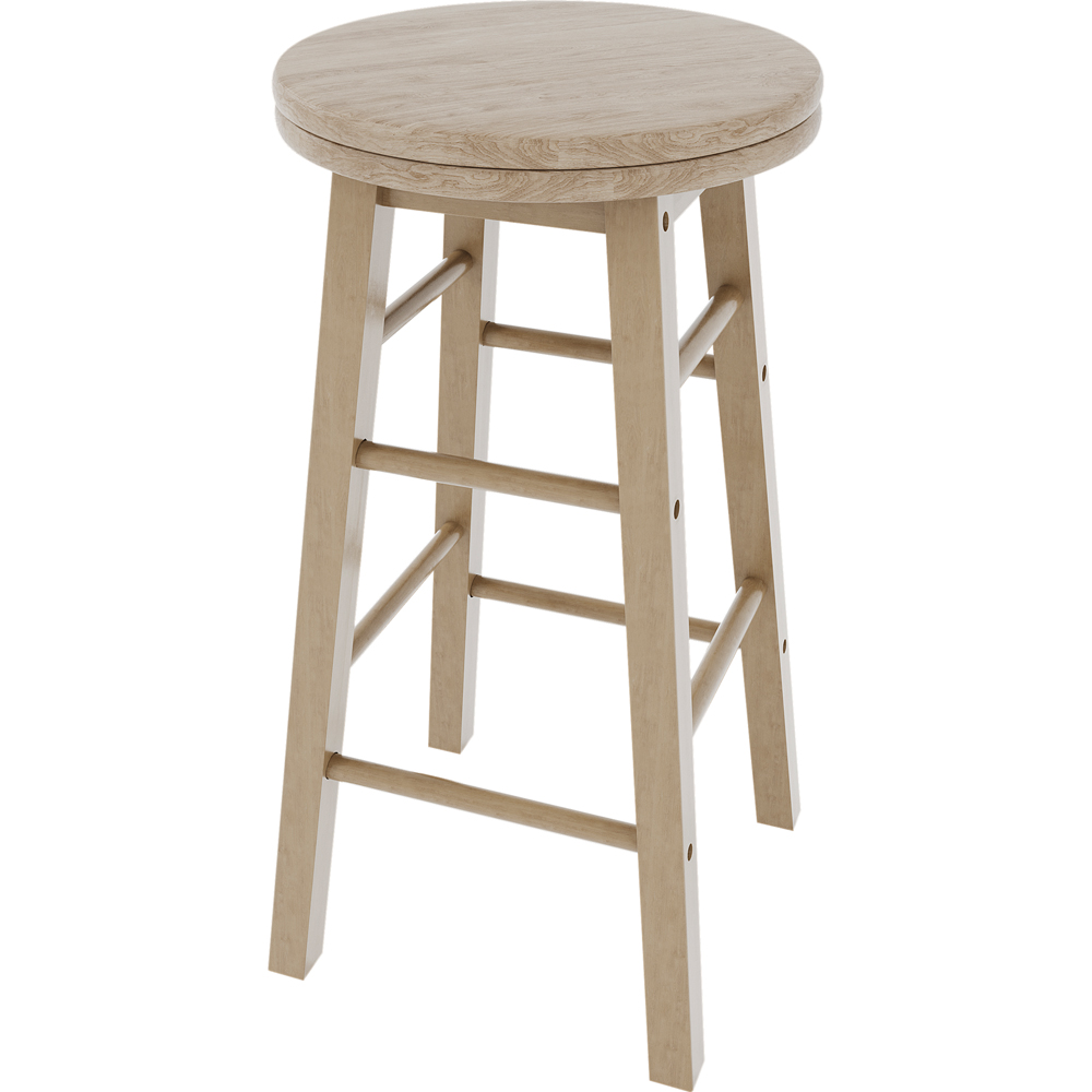 CHEF VIDA Pine Wooden Revolving Bar Stool Image 2