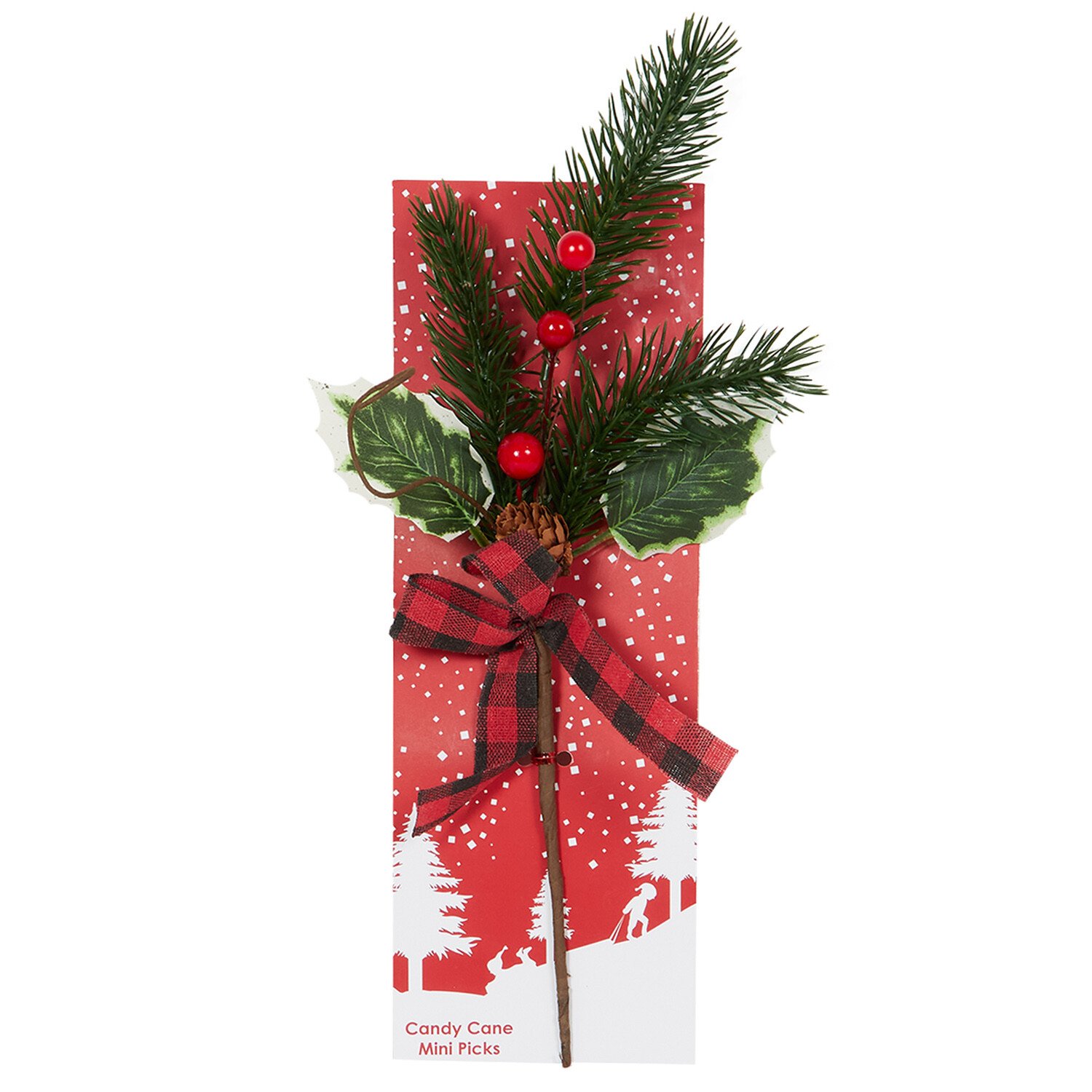 Candy Cane Mini Pick - Red Image 1