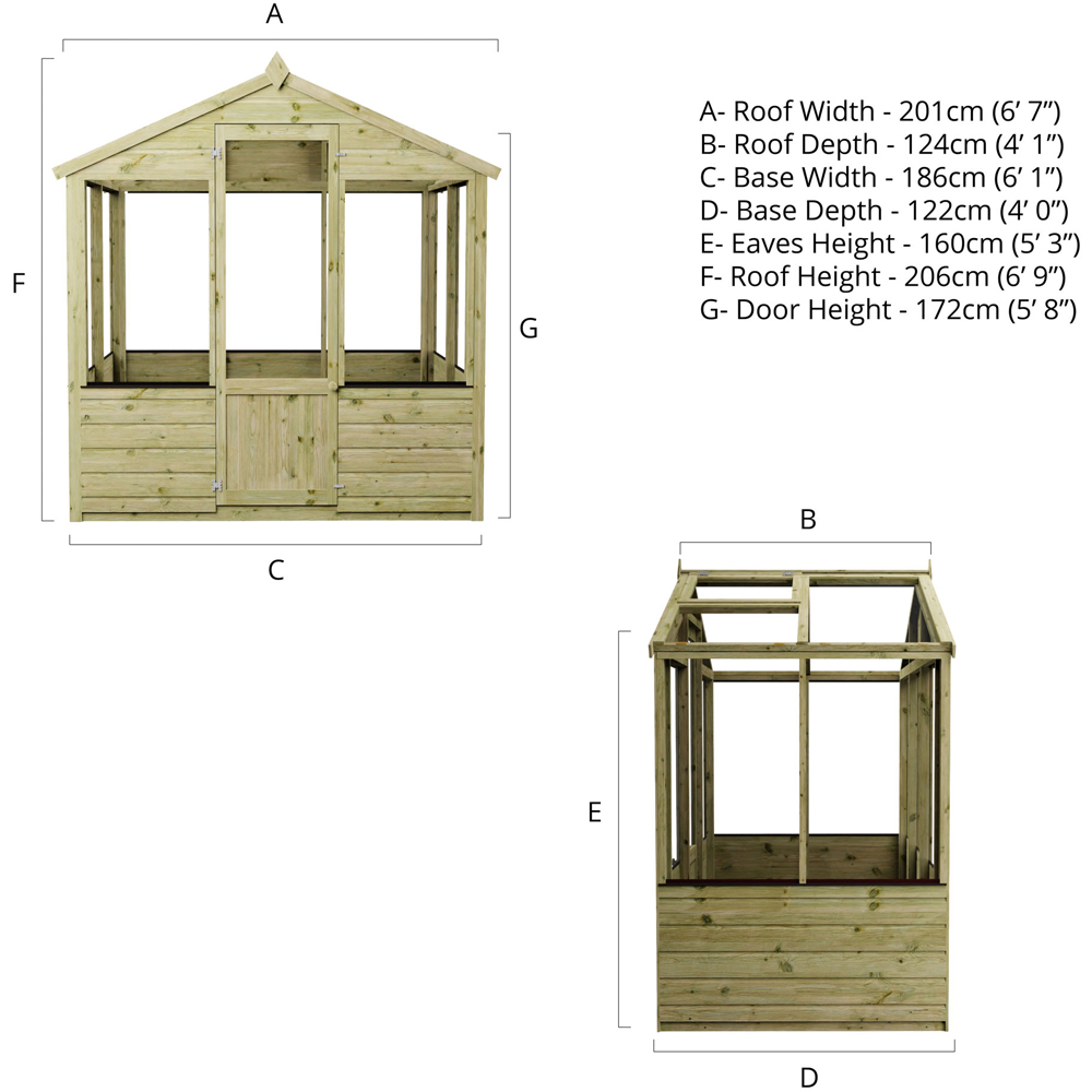 Mercia Wooden 4 x 6ft Traditional Greenhouse Image 9