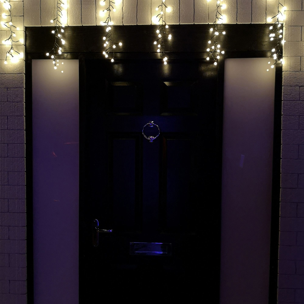 Samuel Alexander Frosted Warm White LED Multi Function Christmas Cluster Curtain Light 4.8m Image 6