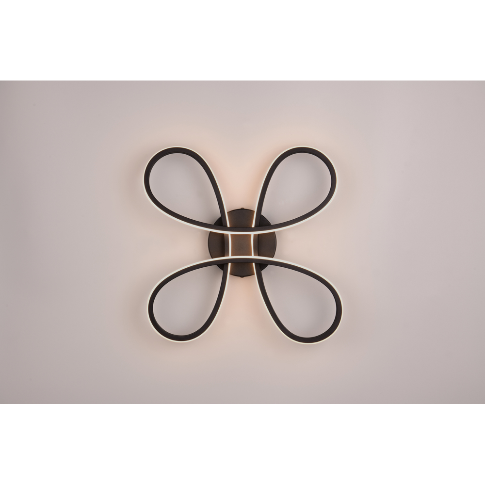 TRIO Fly Black Matt Integrated LED Ceiling Light Image 5