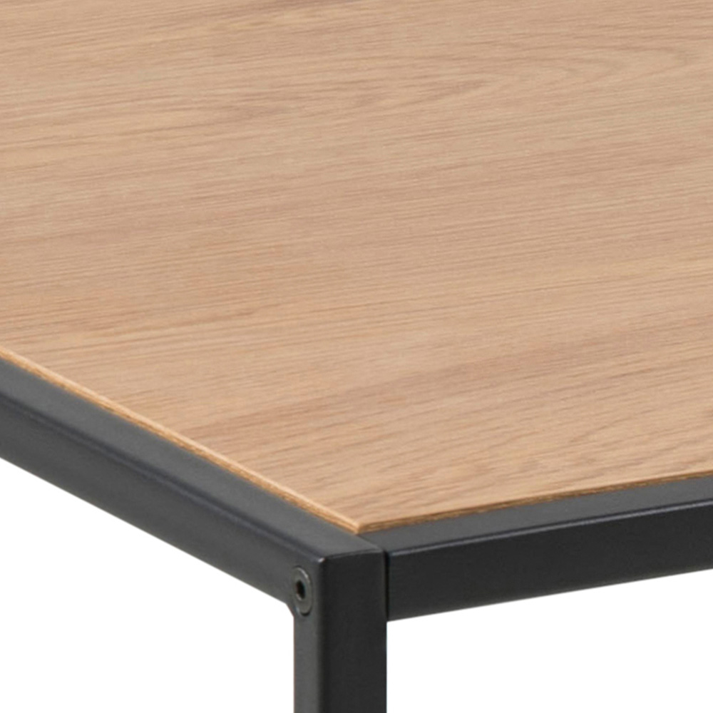 Florence Seaford Oak and Black Metal Coffee Table Image 4
