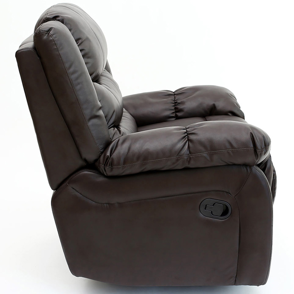 Furniture Online Seattle Brown Bonded Leather Manual Recliner Chair Image 5