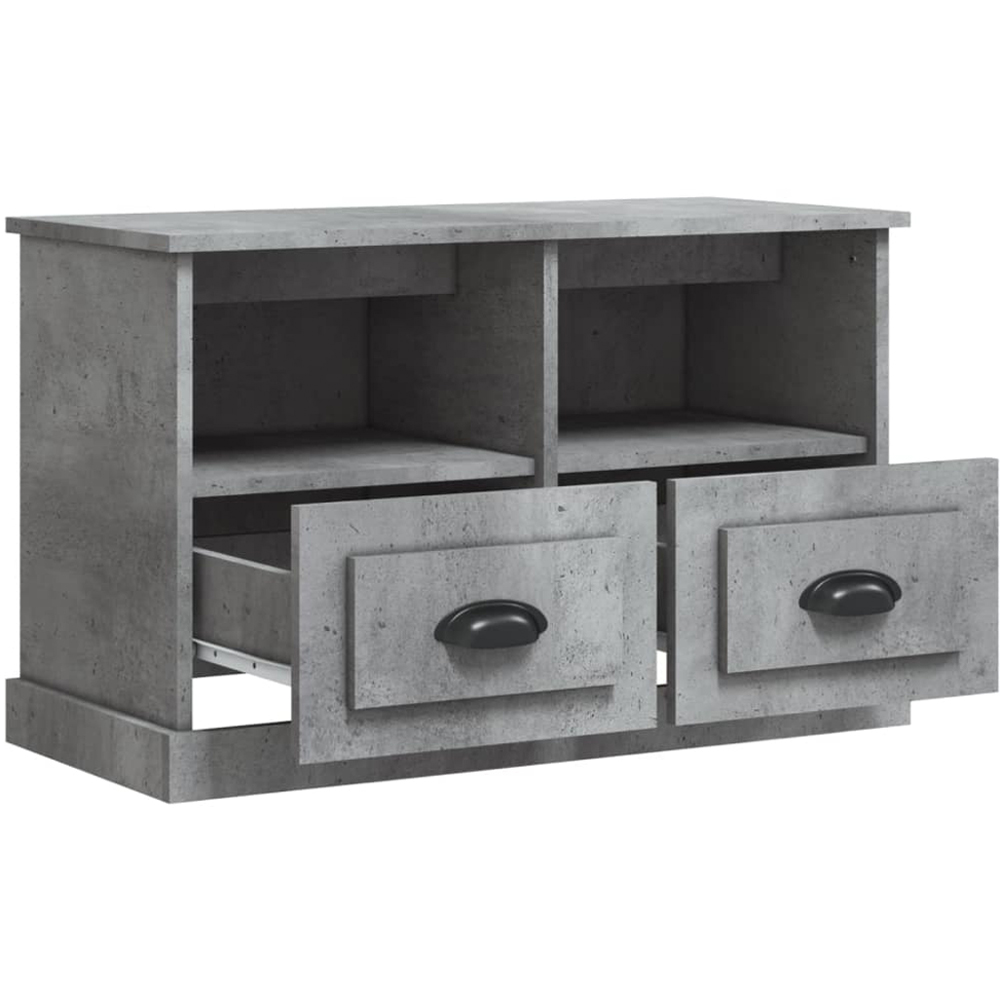 vidaXL 2 Drawer 2 Shelf Concrete Grey TV Cabinet Image 5