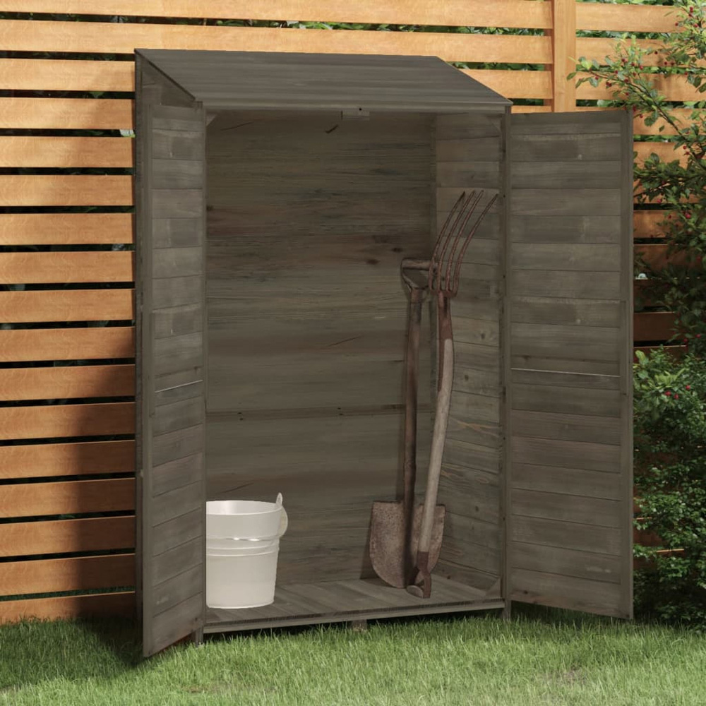 vidaXL 3.3 x 1.7ft Anthracite Wooden Pent Garden Shed Image 2